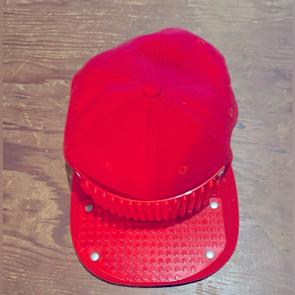 Lego Brick Brick Gear Red Hat Adjustable Building Lego Hat - Snap Back View 2